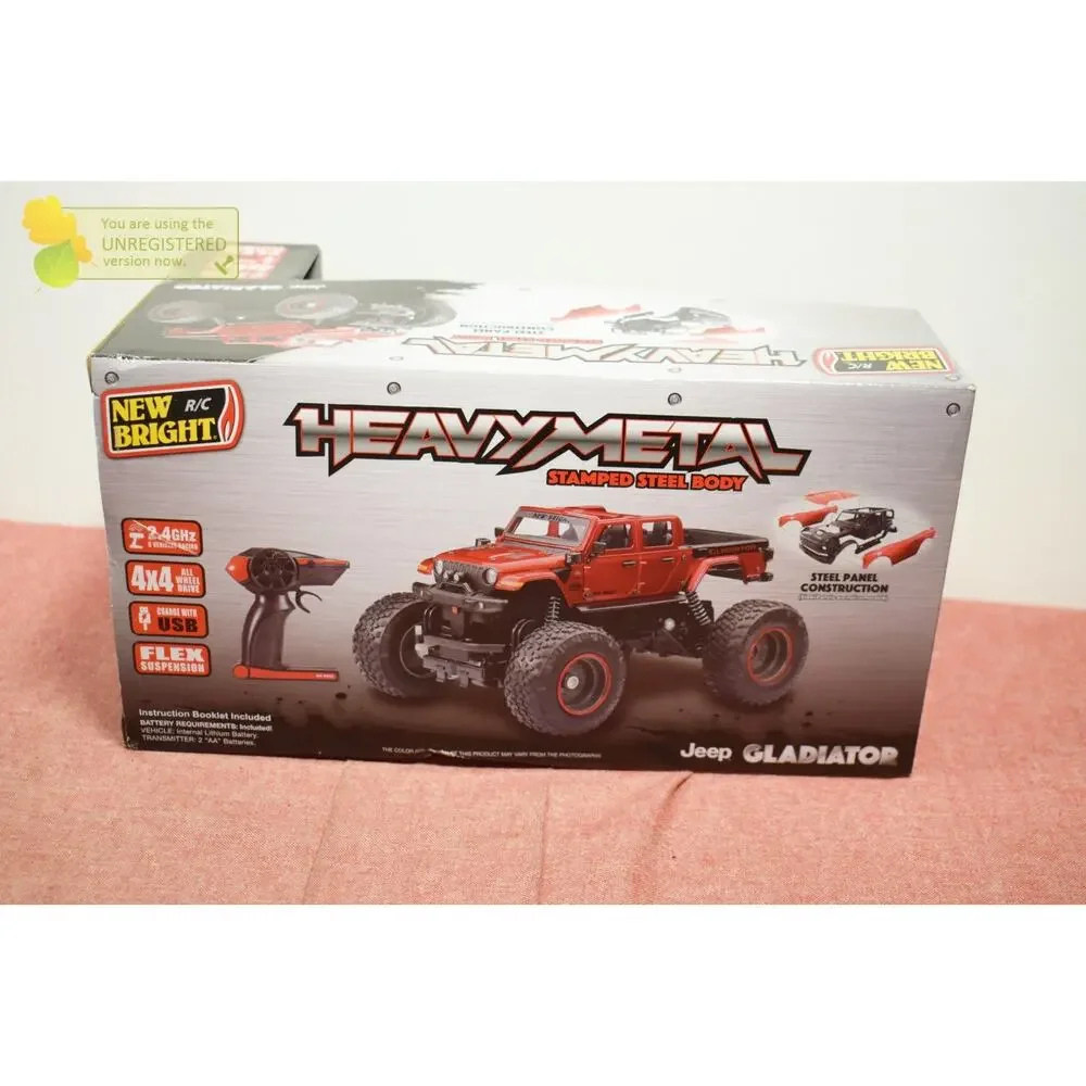 New Bright R/C 4x4 Heavy Metal Jeep Gladiator 1:20 Scale Red (Pack Wear)